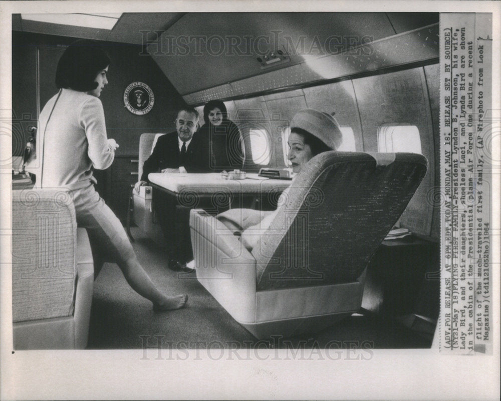 1954 Lyndon Johnson Lady Bird Luci Lynda Bird Air Force One-Historic Images