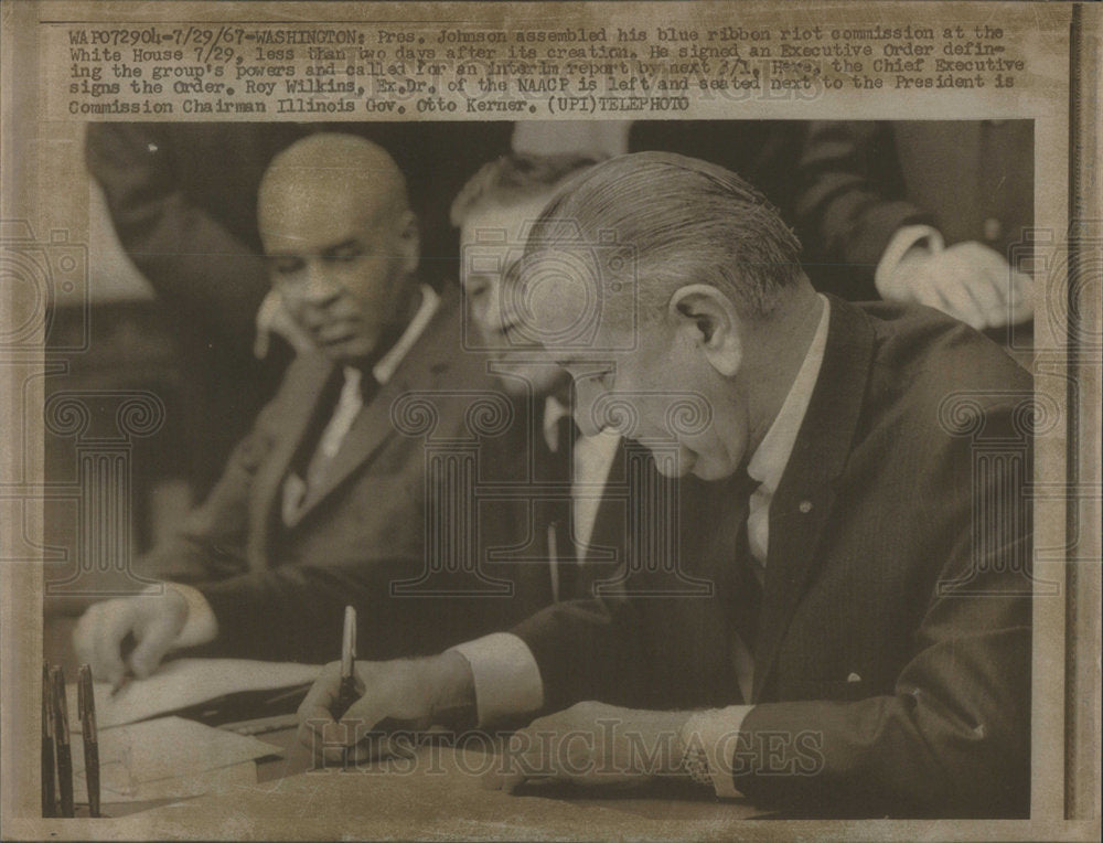 1967 President Johnson assembled his blue ribbon riot commission-Historic Images