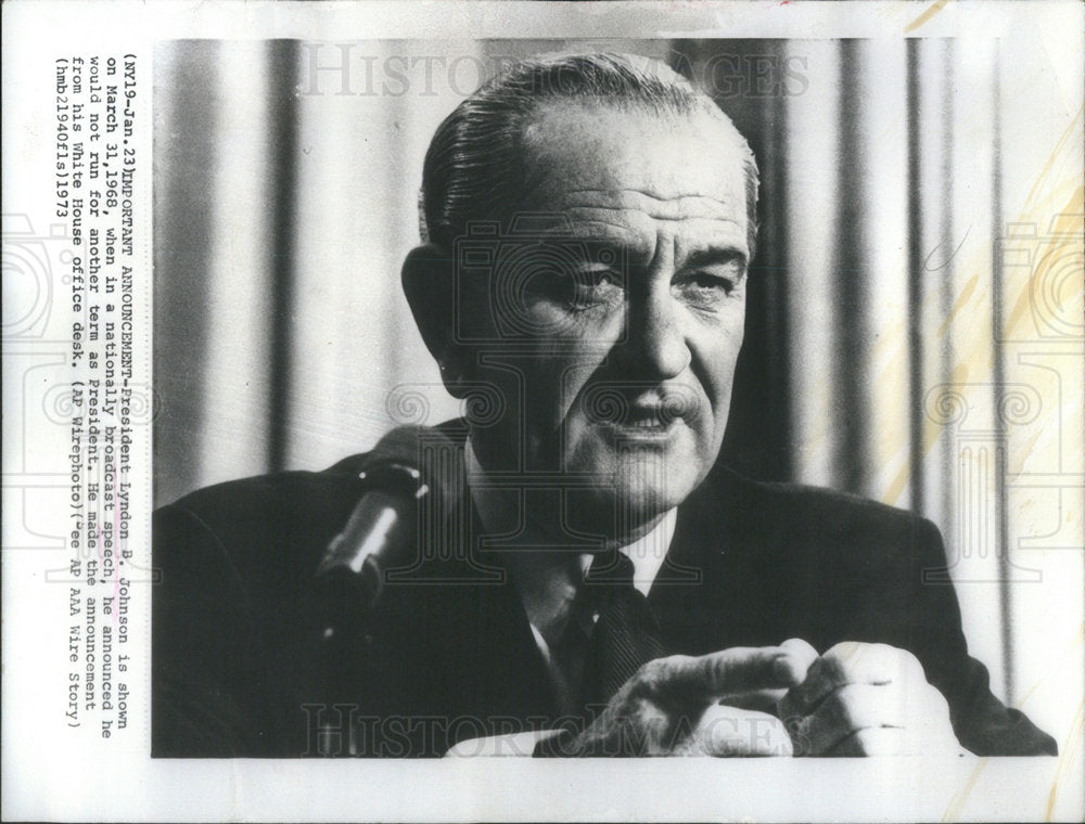 1968 President Johnson announces that he will not run for re-electio-Historic Images