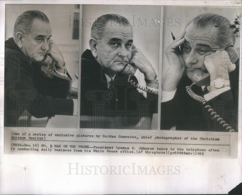 1963 United States President Lyndon B. Johnson-Historic Images