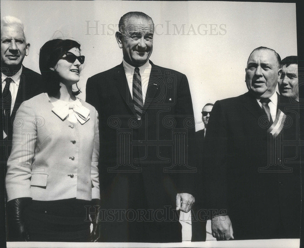1965 President Lyndon Johnson, Lucy Johnson, Sen. Paul Douglas etal.-Historic Images