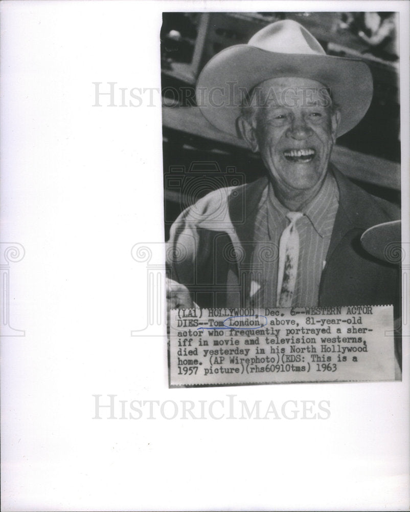 1963 Tom London sheriff television western North Hollywood Home-Historic Images