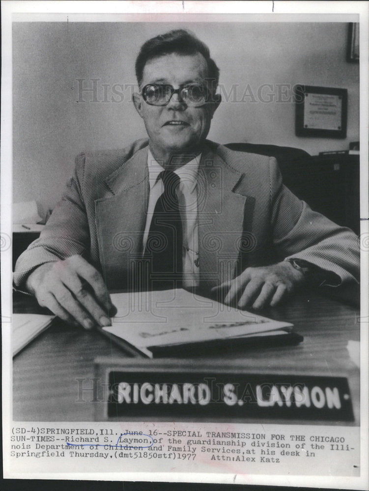 1977 Richard Laymon Illinois Department Children Family Service-Historic Images