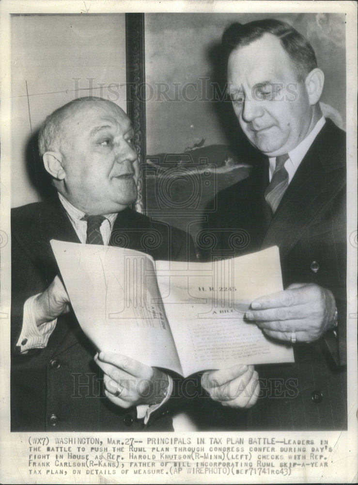 1946 Leader Battle Push Ruml Plan Congress Fight House Harold Frank-Historic Images