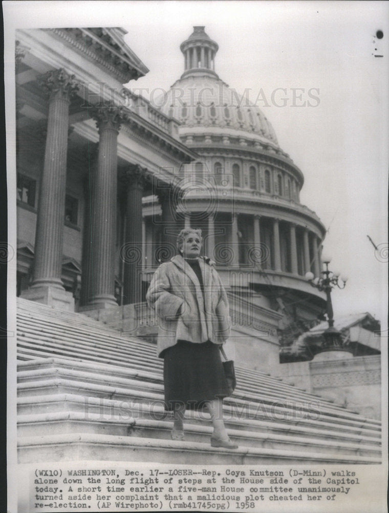 1958 Rep Coya Knutson Washington House Committee Capital Plot Loser-Historic Images