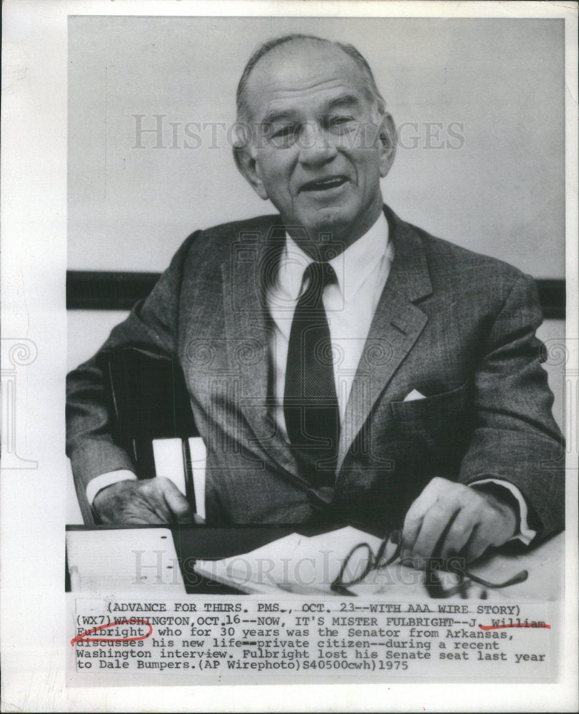 1981 J. William Fulbright Senator from Arkansas-Historic Images