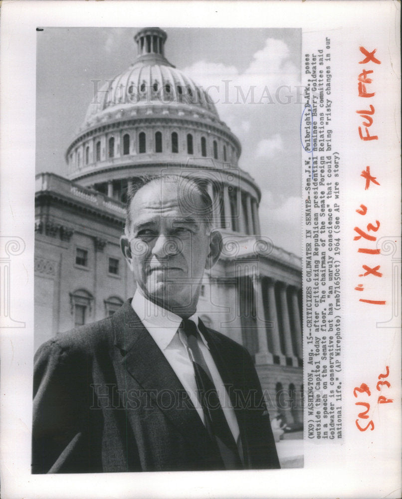 1964 J W Fulbright Senator Representative-Historic Images