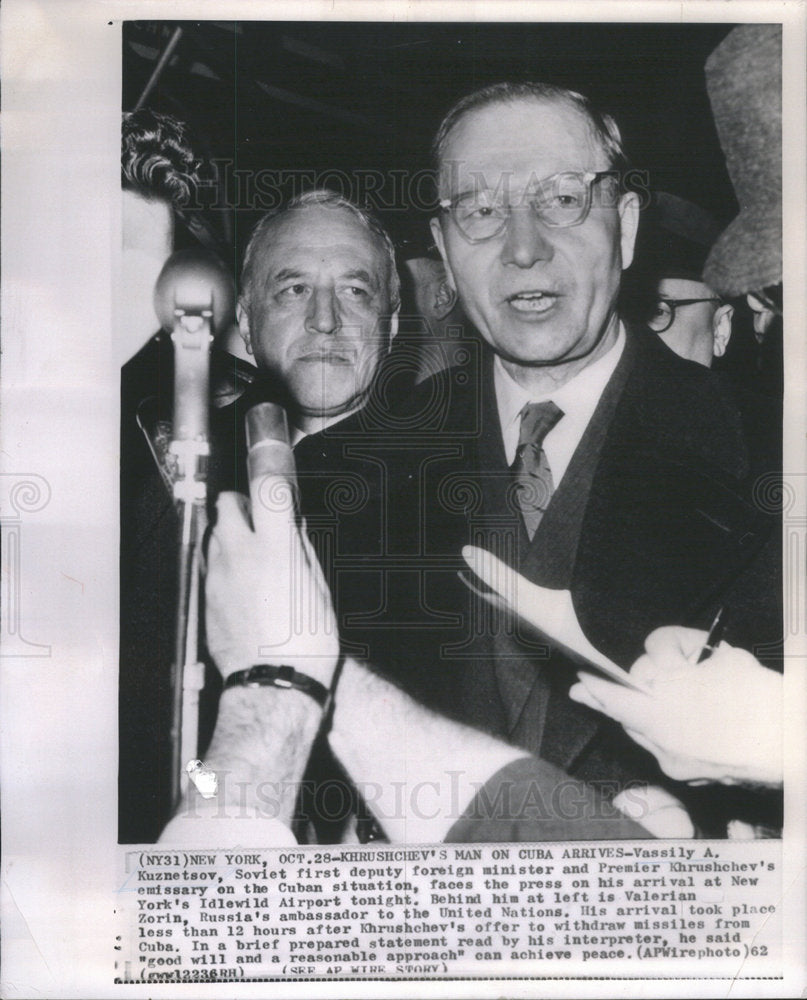 1962 Vassily Kuznetsov Soviet First Deputy Foreign Minister  Premier-Historic Images