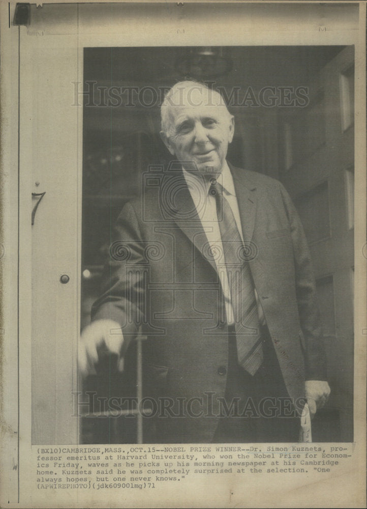 1971 Doctor Simon Kuznets Professor Emeritus Harvard University-Historic Images