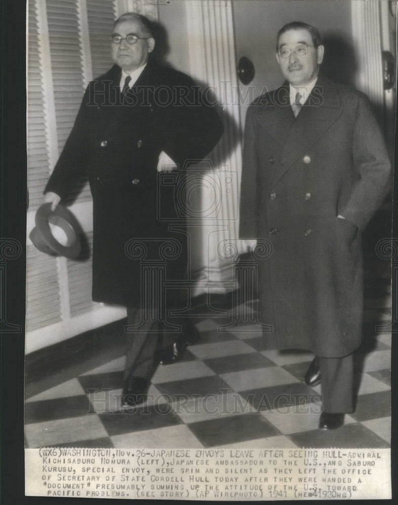 1941 Japanese Ambassador US Saburo Kurusu Kichisaburo Nomura Hull-Historic Images