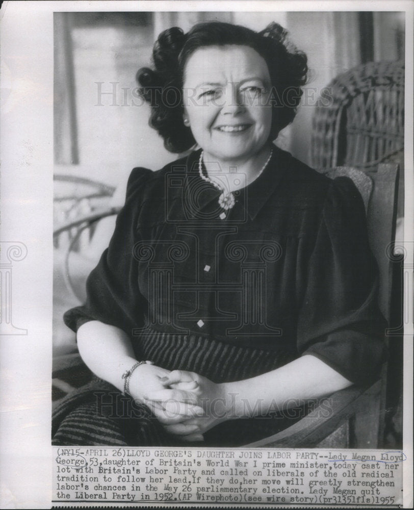 1955 Lady Megan Arfon Lloyd George-Historic Images