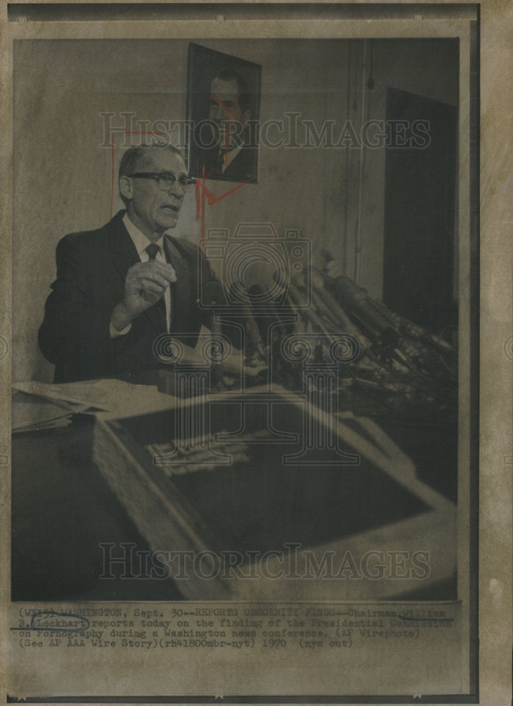 1970 Presidential Commission Pornography Chairman William Lockhart-Historic Images