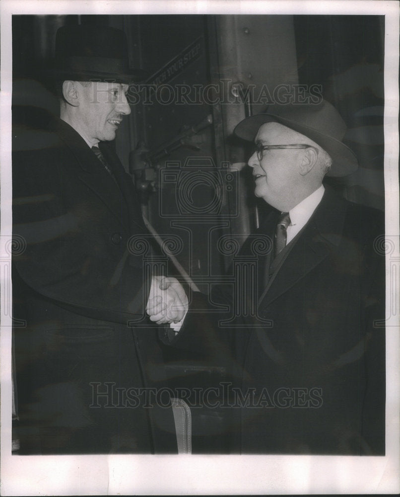 1950 Dr Alberto Lleras & Micheal Layden N Chgo's Grnd Central Statn-Historic Images