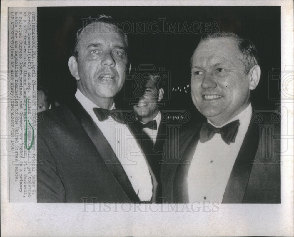 1970 Wm C Cramer & G. Harrold Carswell @ GOP Fund-raiser In Florida-Historic Images