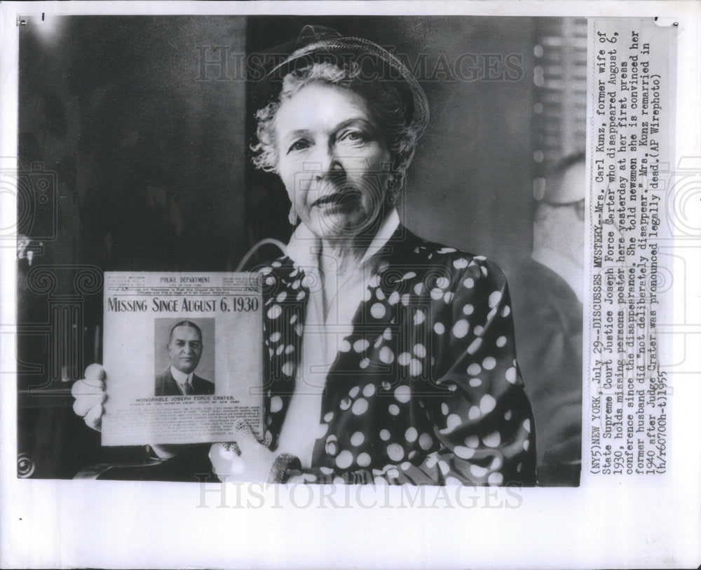 1955 Press Photo Justice Joseph Force Carter and his former wife - Historic Images