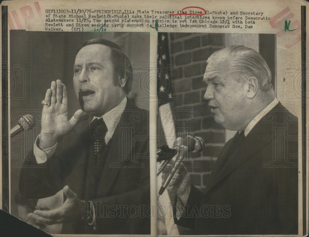 1975 State Treasurer Alan Dixon, Secretary of State Michael Howlett-Historic Images