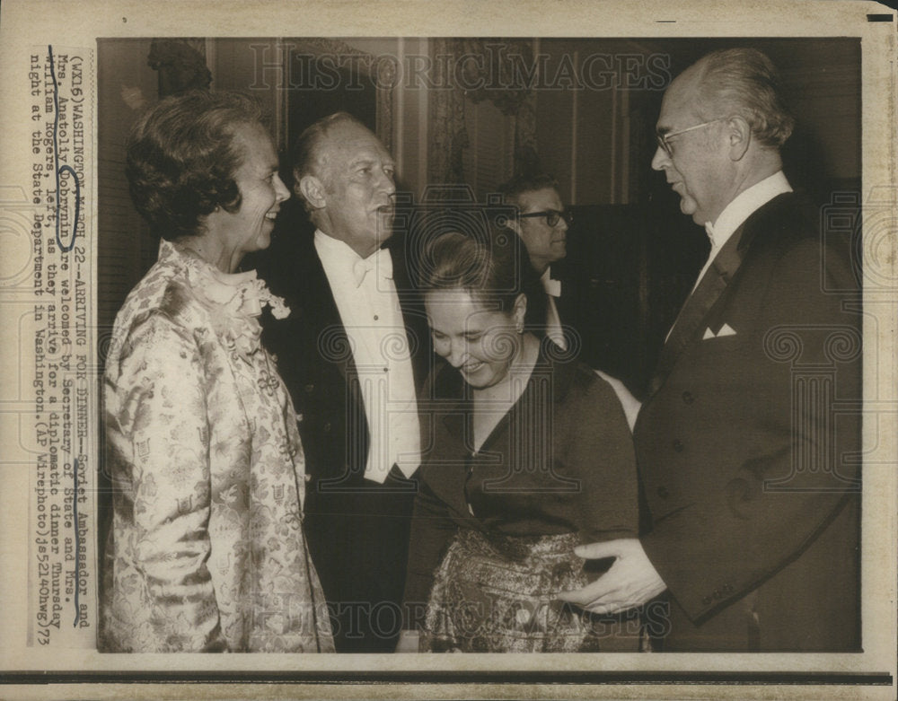 1973 Soviet Ambassador Dobrynin Anatoligy Dinner William  Rogers-Historic Images