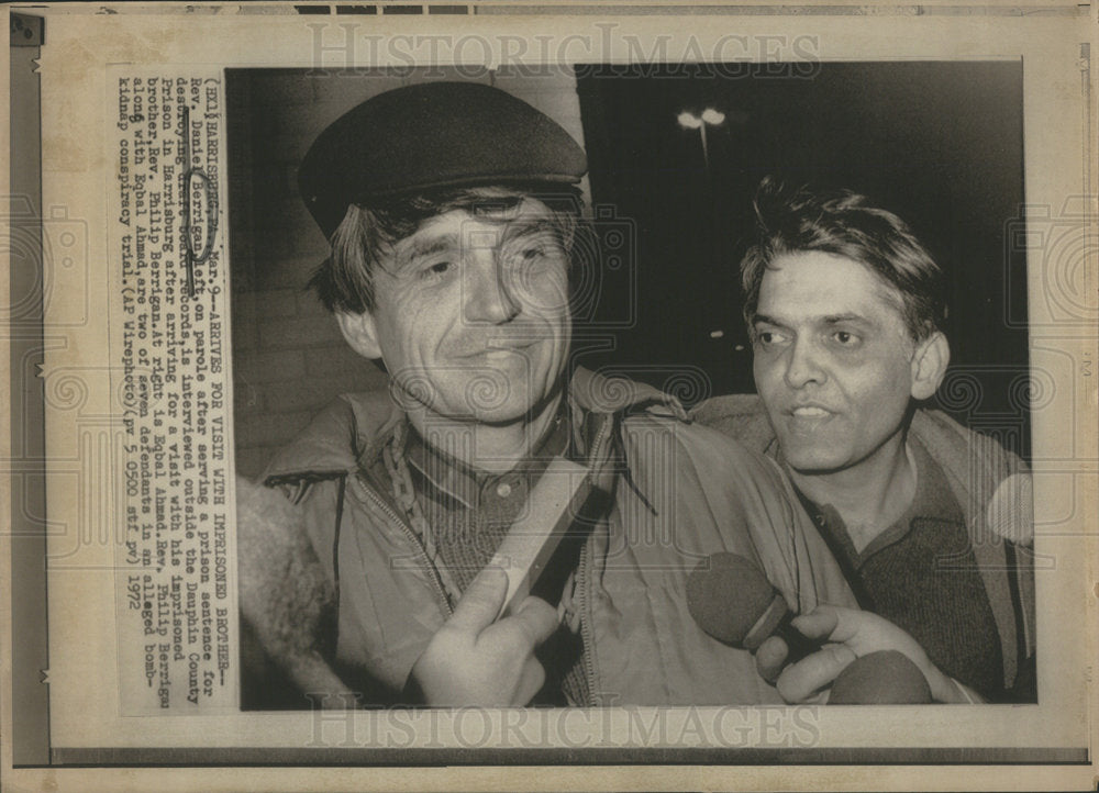 1972 Danie Berrigan Draft Board Parole Prison Brother Eqbal Ahmed-Historic Images