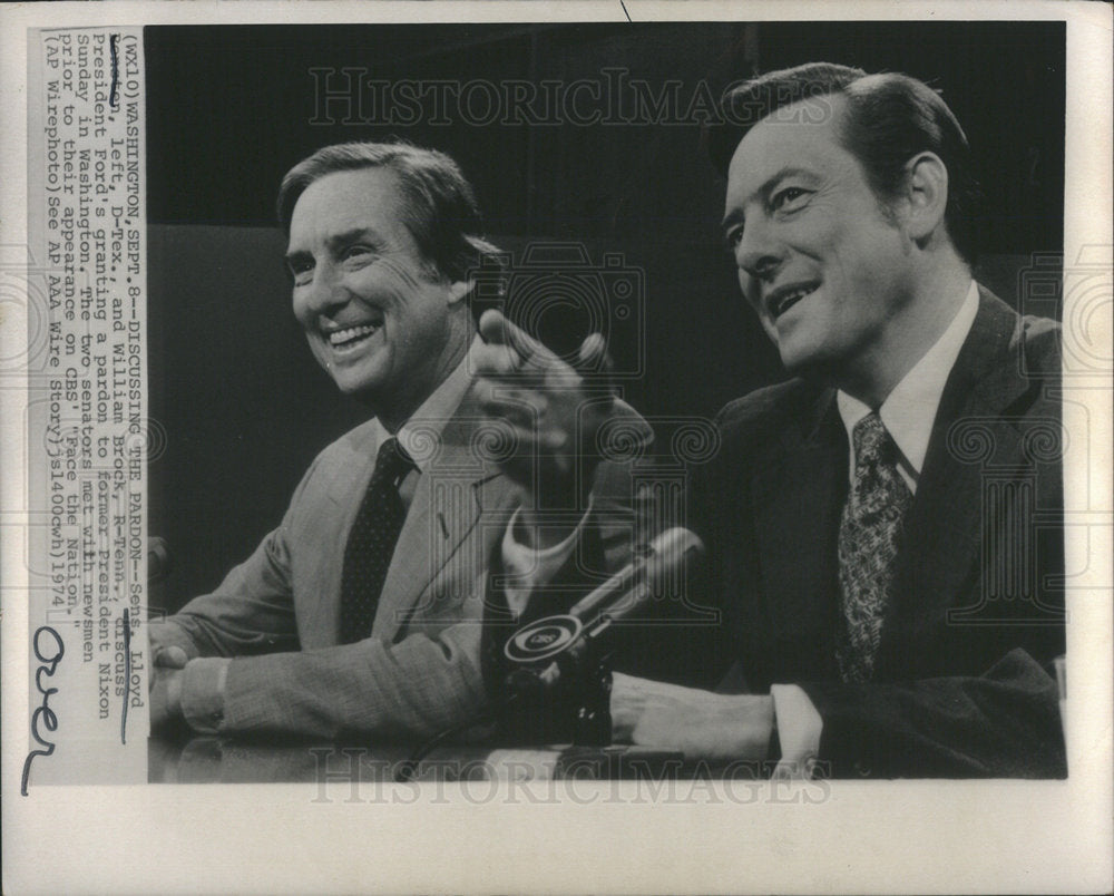 1974 William Brock Tenn Washington Nixon Pardon Ford CBS Face Brock-Historic Images