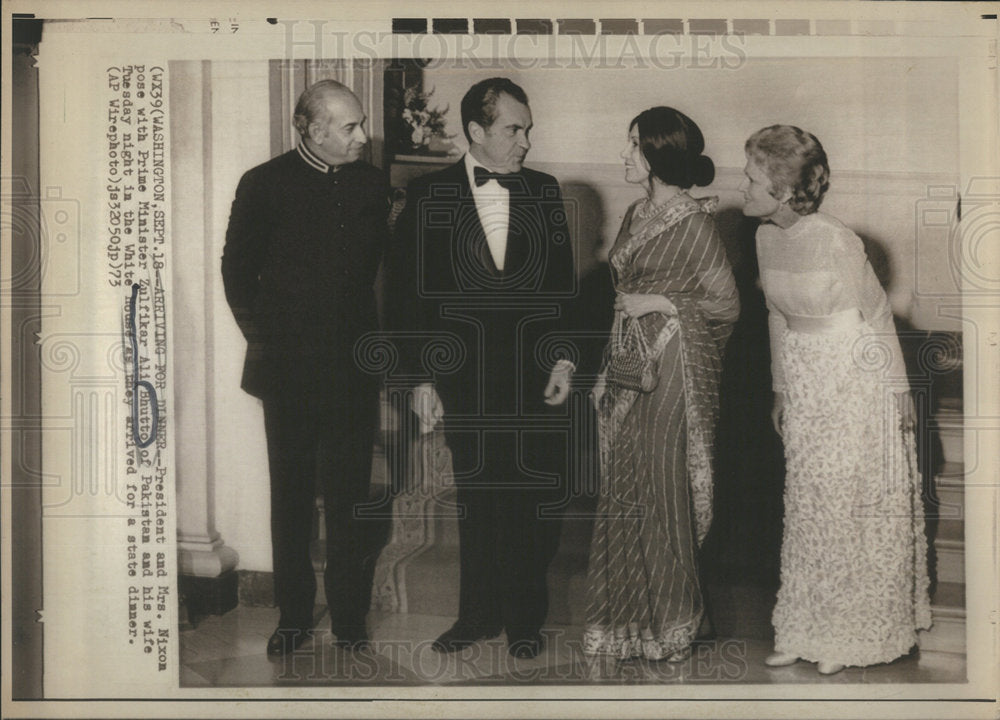 1973 Pakistan Prime Minister Zulfikar Ali Bhutto &amp; Wife-Historic Images