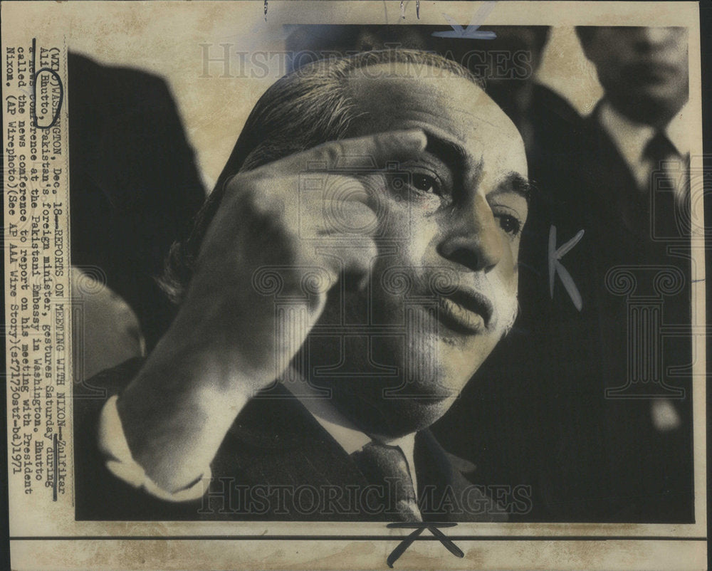 1972 Zulfikar Ali Bhutto Pakistan foreign minister Washington-Historic Images