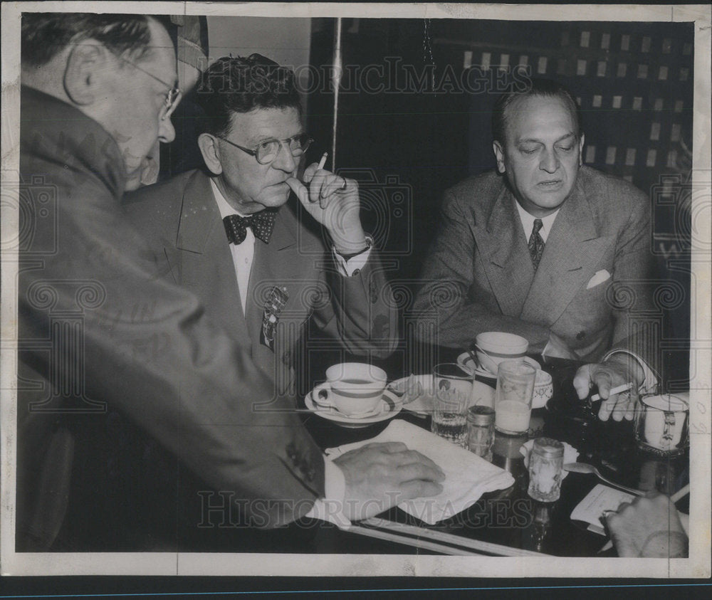 1944 Mayor Edward Kelly and Sen. Scott Lucas Brood Over Coffee-Historic Images