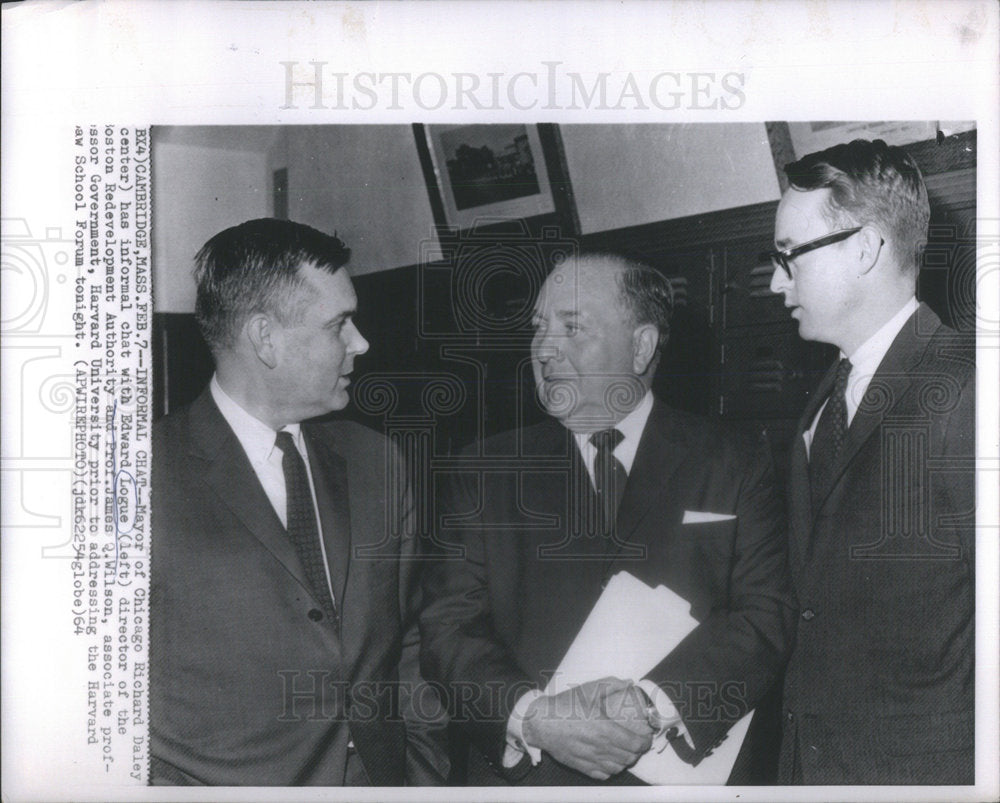 1964 Chicago Richard Daley Edward Logue Boston Redevelopment Mayor-Historic Images