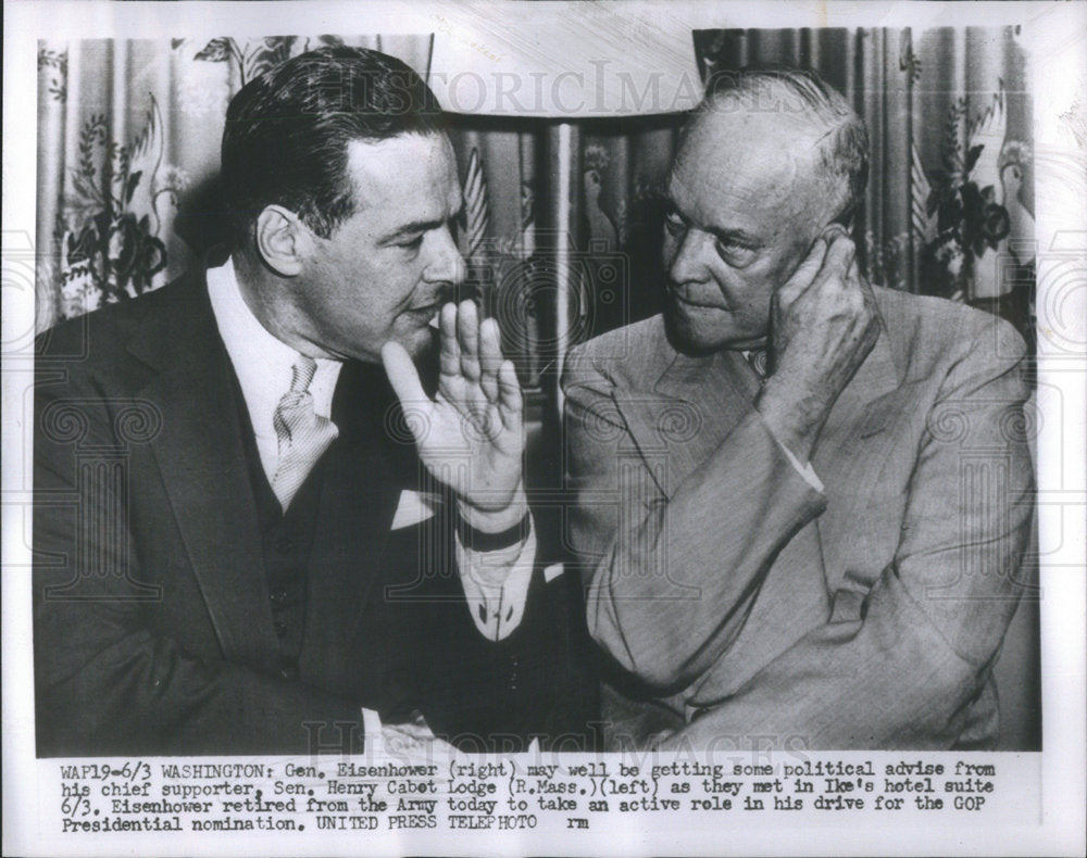 1952 Dwight David Eisenhower Henry Cabot Lodge President Candidate-Historic Images