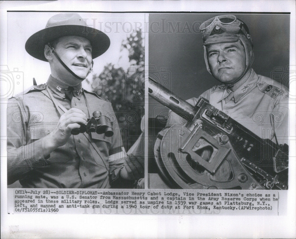 1960 Ambassador Henry Cabot President Nixon Massachusetts senator-Historic Images