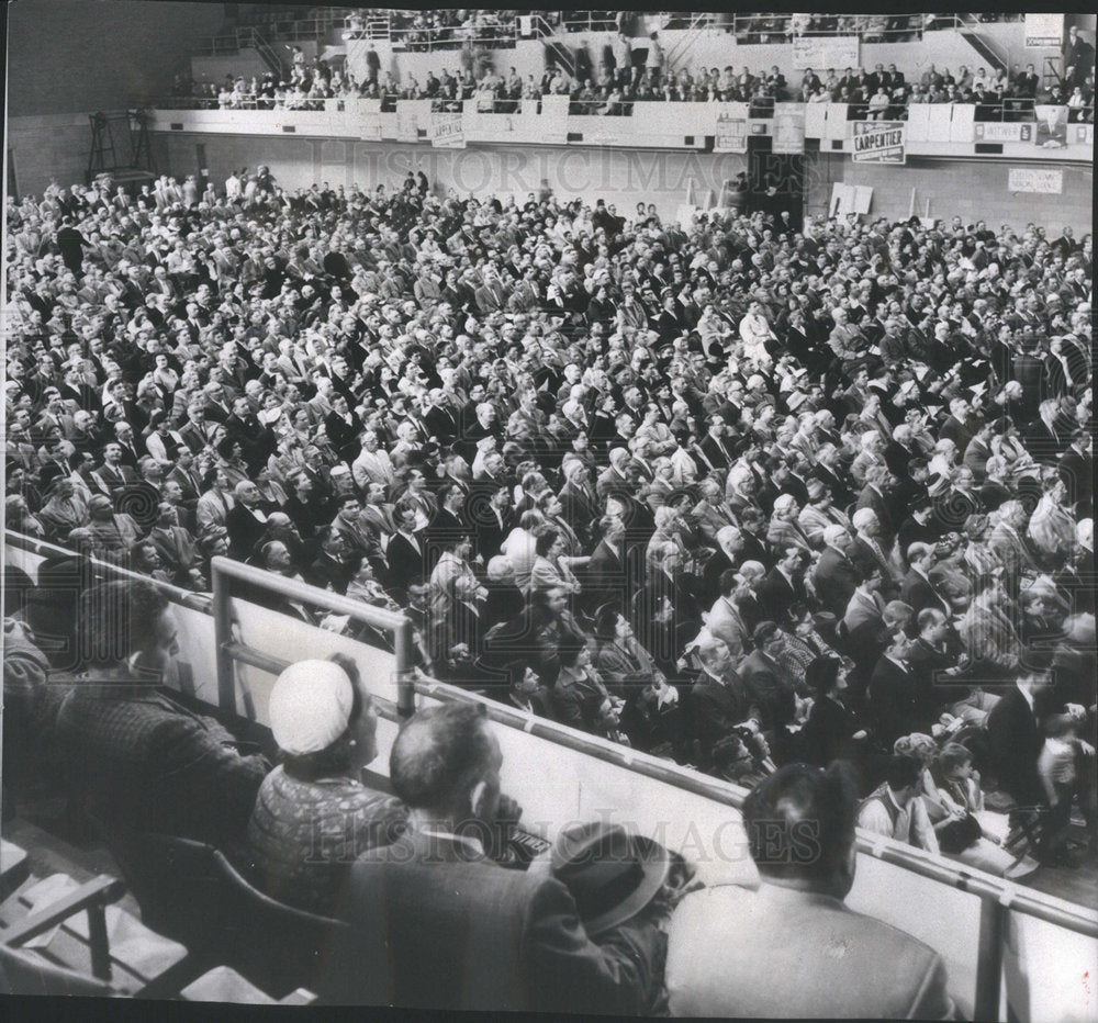 1960 Henry Cabot Lodge Crowd Scene Armory Listen Lodge Speak Detroit-Historic Images