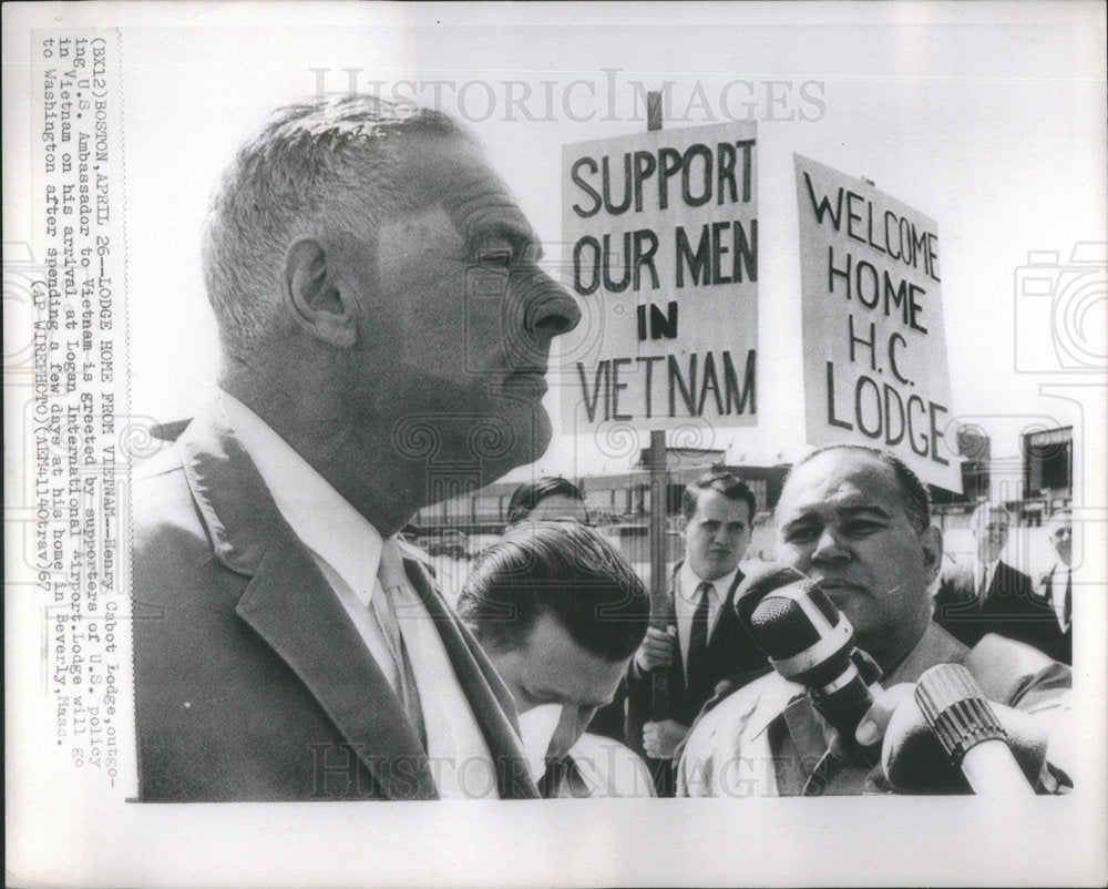 1967 Press Photo US Ambassador Henry Cabot Lodge - Historic Images