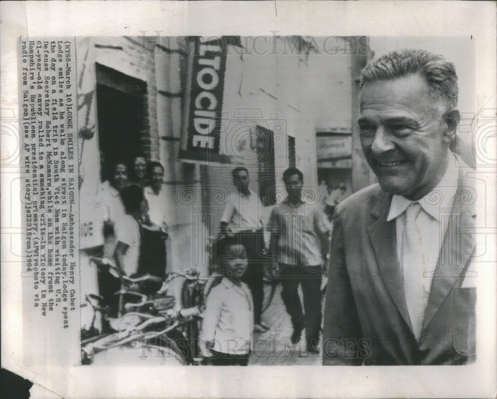 1964 Press Photo Henry Cabot Lodge American Diplomat & Politician - RSC17129 - Historic Images