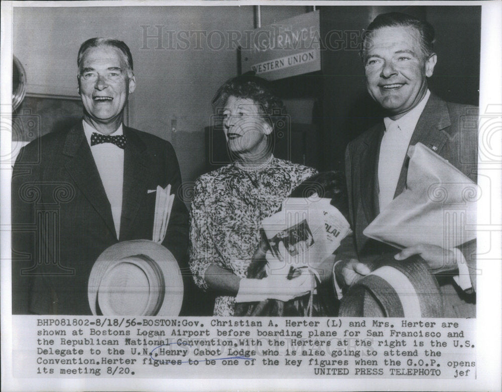 1956 Press Photo HENRY CABOT LODGE REPUBLICAN U.S. SENATOR U.S. AMBASSADOR - Historic Images
