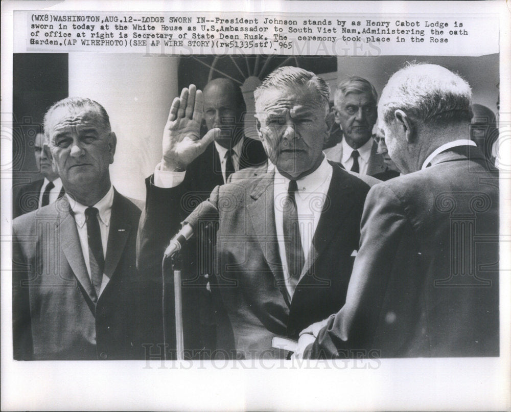 1965 President Johnson White House Dean Rusk Henry Cabot Lodge-Historic Images