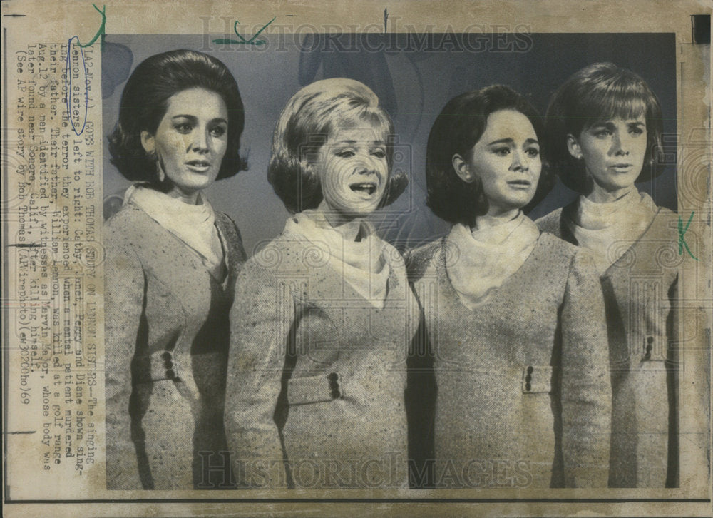 1969 Press Photo Cathy Janet Peggy Diane Lennon sister William Marvin Sonora - Historic Images