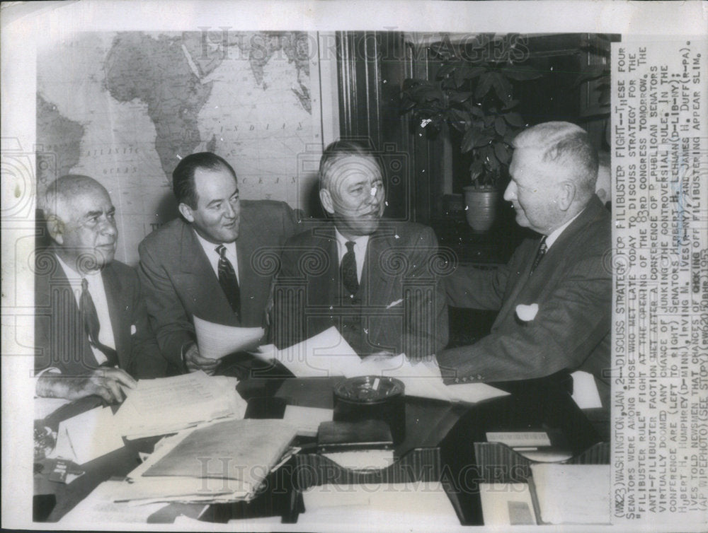 1953 Press Photo United States Minnesota Senator Hubert H. Humphrey - Historic Images