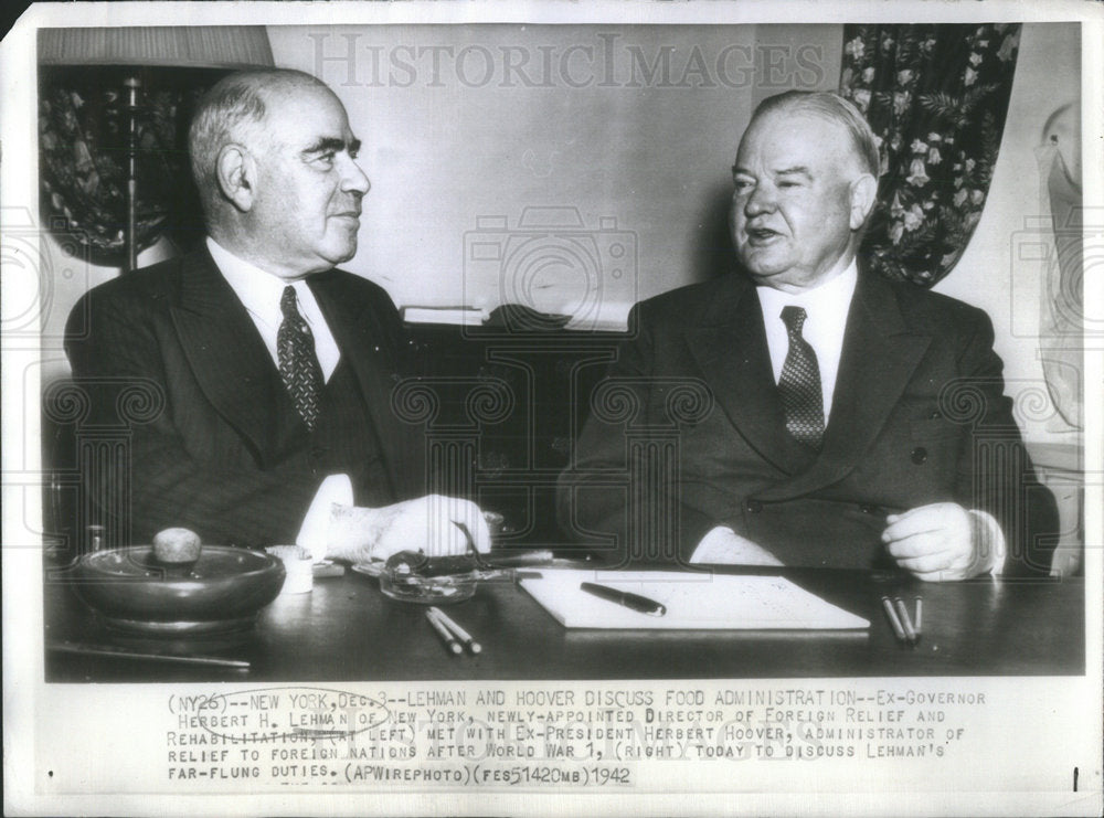 1942 Governor Herbert Lehman New York Appoint Director Foreign-Historic Images