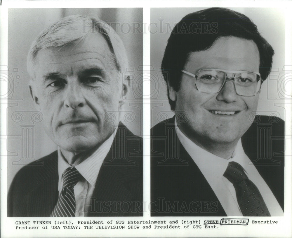 Press Photo Grant Tinker President GTG Entertainment Steve Friedman Television - Historic Images