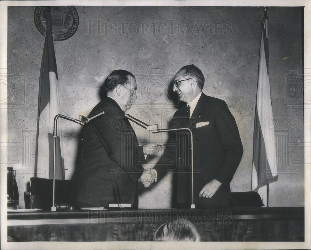 1959 President Arturo Frondizi Argentina Mayor Daley Chicago Hall-Historic Images