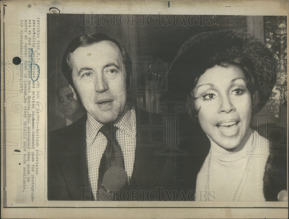 1972 David Frost Diahann Carrel rose actress New York London-Historic Images