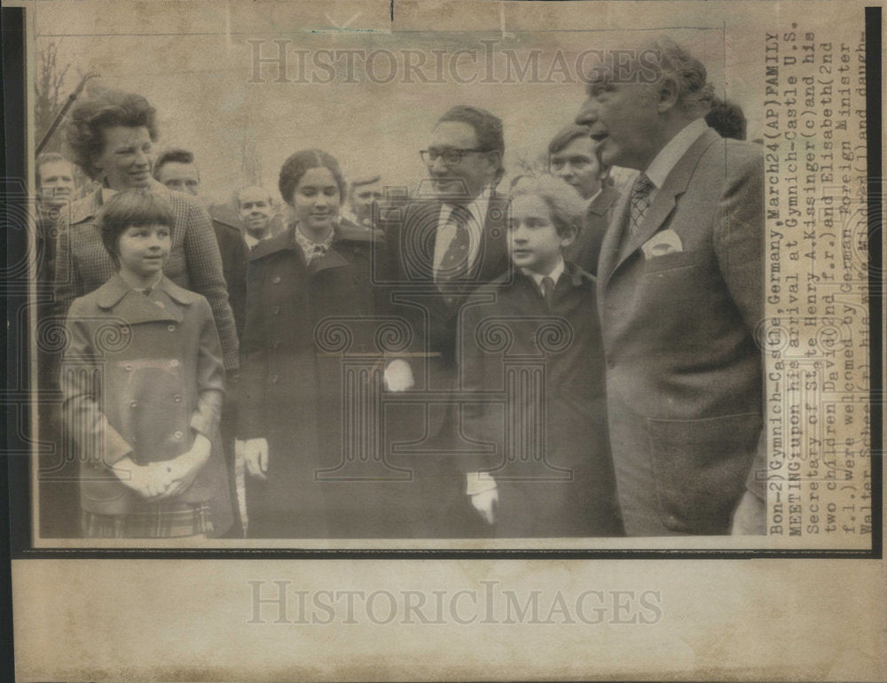 1974 Secretary Of State Henry A. Kissinger & Walter Scheel, Families-Historic Images