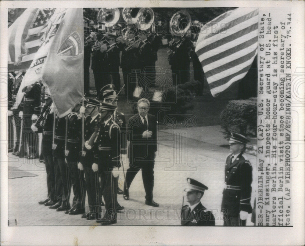 1975 US Secretary of State Henry Kissinger at Berlin inspecting the-Historic Images