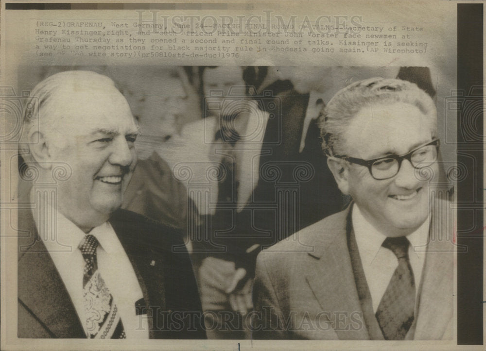 1976 South African Prime Minister John Vorster Henry Kissinger-Historic Images