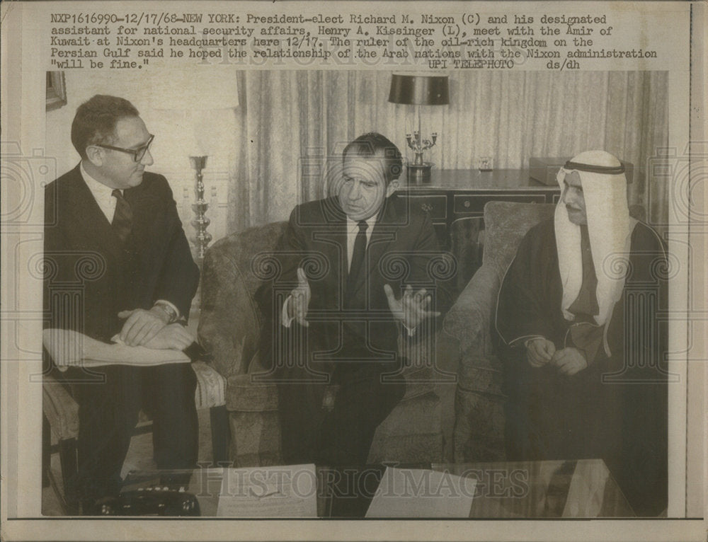 1968 Amir Kuwait Richard Nixon Arab Persian Gulf Henry Kissinger-Historic Images