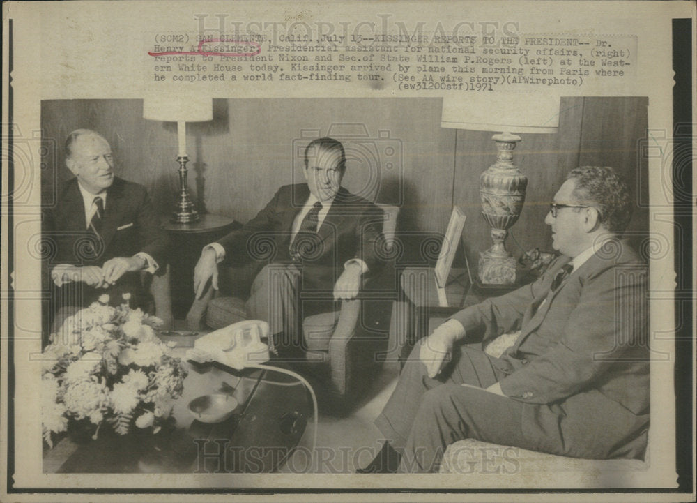 1971 Henry Kissinger Presidential assistant national security Nixon-Historic Images