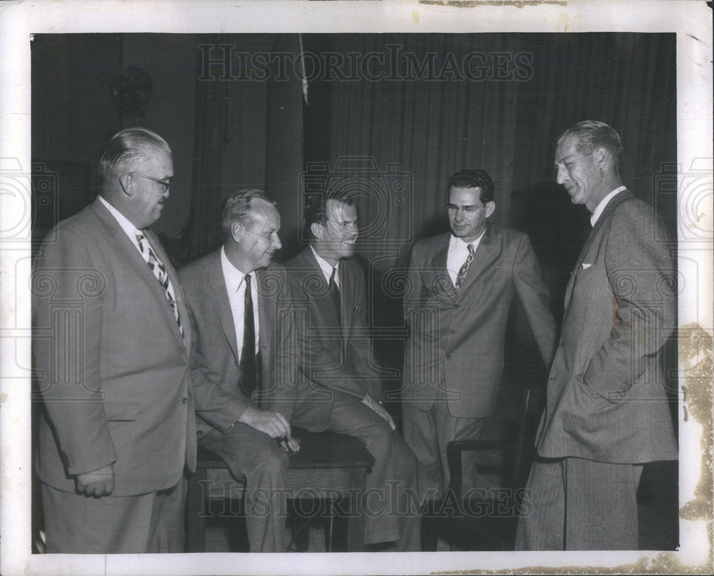 1957 Press Photo Hausman Buenger Anderson Jedlicka Panel Experts Hold Discussion - Historic Images