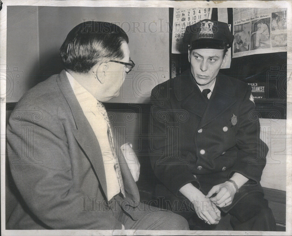 1957 Acting Chief,William Touchy Talking with Officer Henry Jelderks-Historic Images