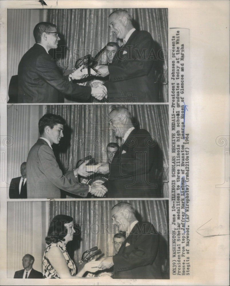 1964 Lyndon Johnson Jeffrey Mark Liebman Top High School Graduate-Historic Images