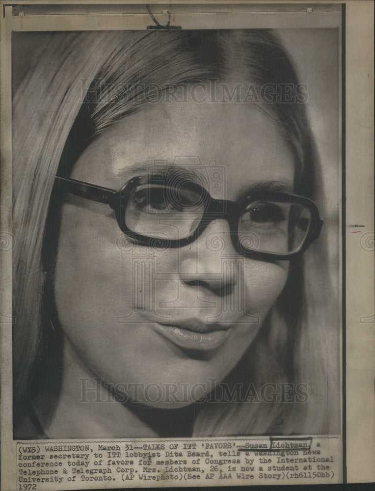 1972 Susan Lichtman Dita Beard Washington Congress University-Historic Images