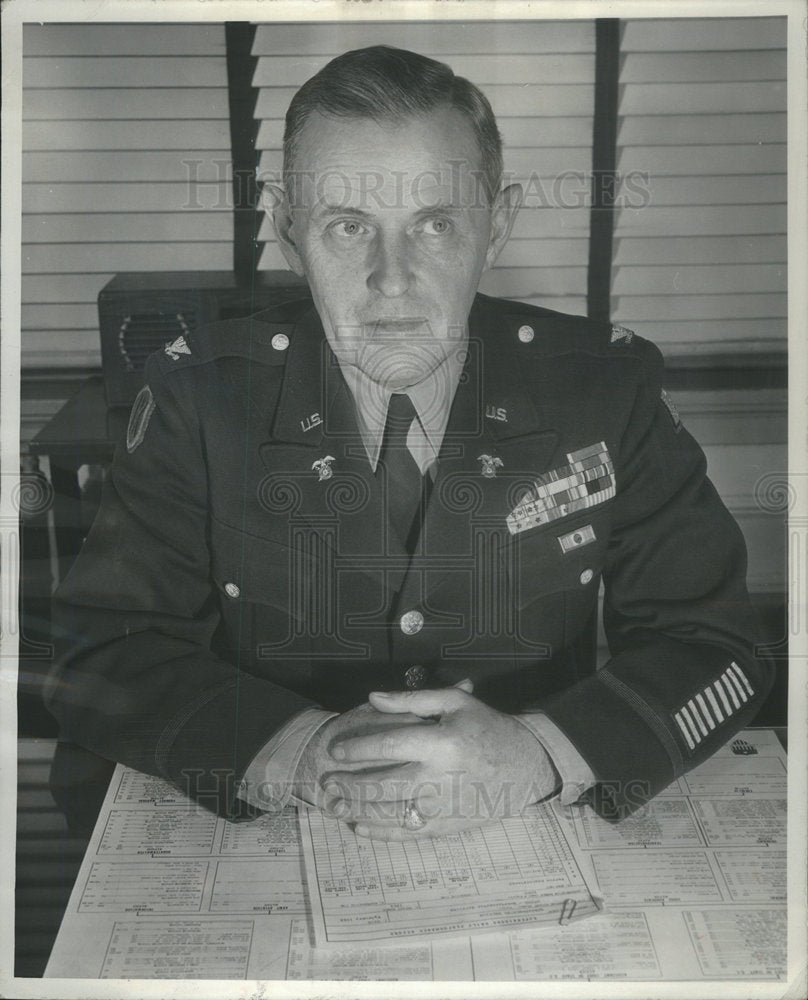 1953 Col Leon Lichtenwalter Hubbell Nebformer quartermaster Korea-Historic Images
